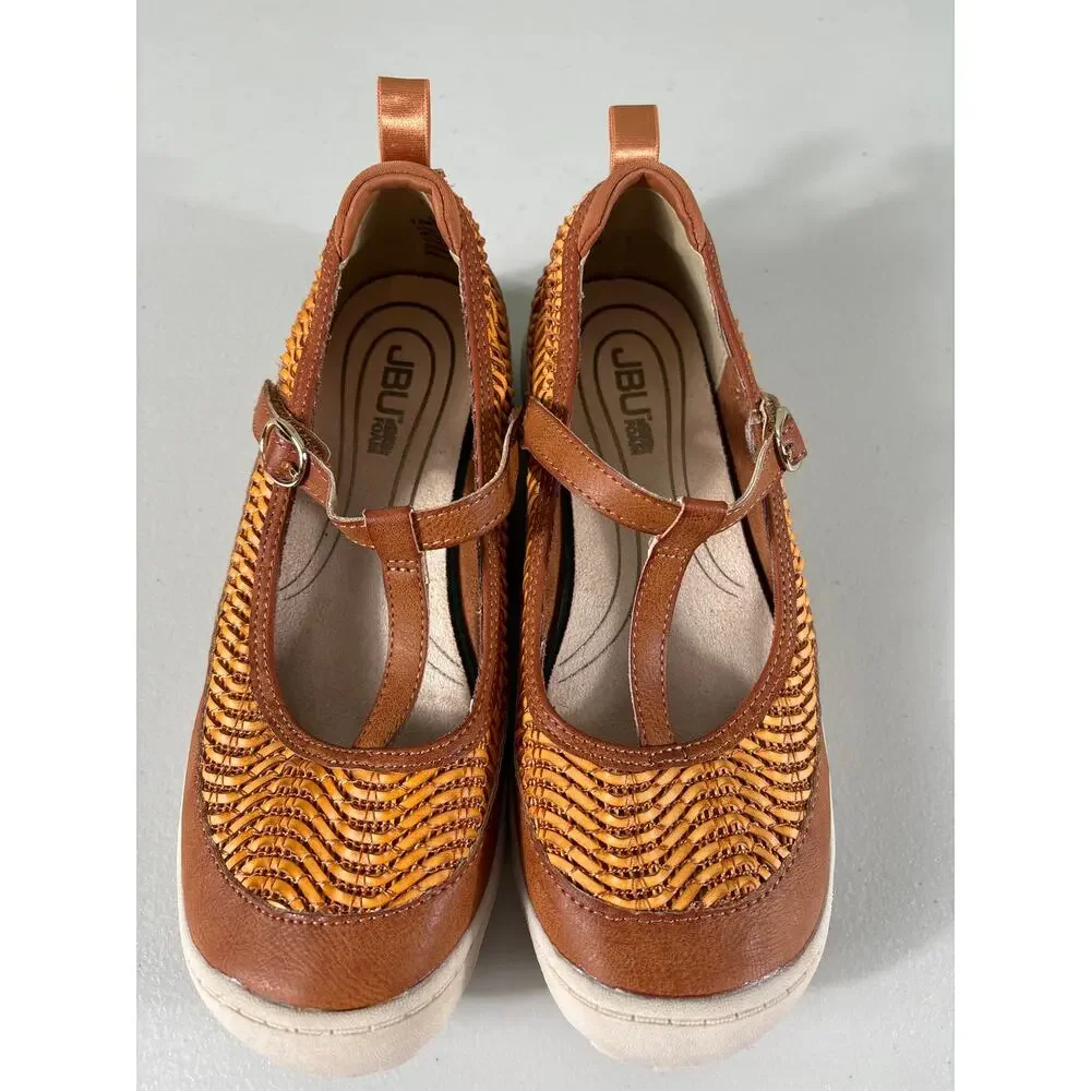 JBU Summer Casual T-Strap Mary Jane Shoes Womens Size 7.5M Comfort Walking Daily